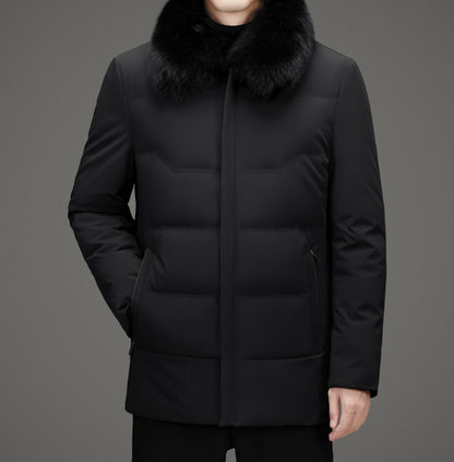 LUXO MEN'S REMOVABLE FUR DOWN COAT