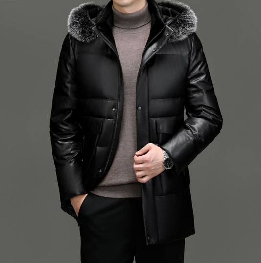 LUXO MEN'S MID-LENGTH DUCK DOWN COAT