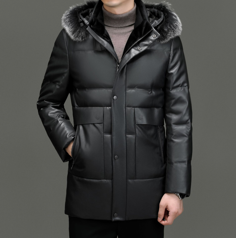 LUXO MEN'S MID-LENGTH DUCK DOWN COAT